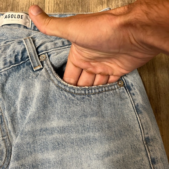 Agolde Criss Cross Upsized Jean Suburbia Light Wash Size 25 Loose High Rise - Picture 11 of 14